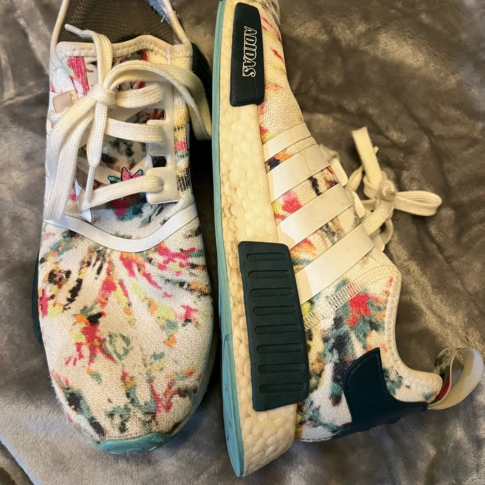 Adidas NMD R1 Boost Tie Dye Green White Red Watercolor Ultra GX5372 Si. - Picture 5 of 10